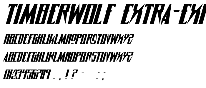 Timberwolf Extra-expanded Italic police